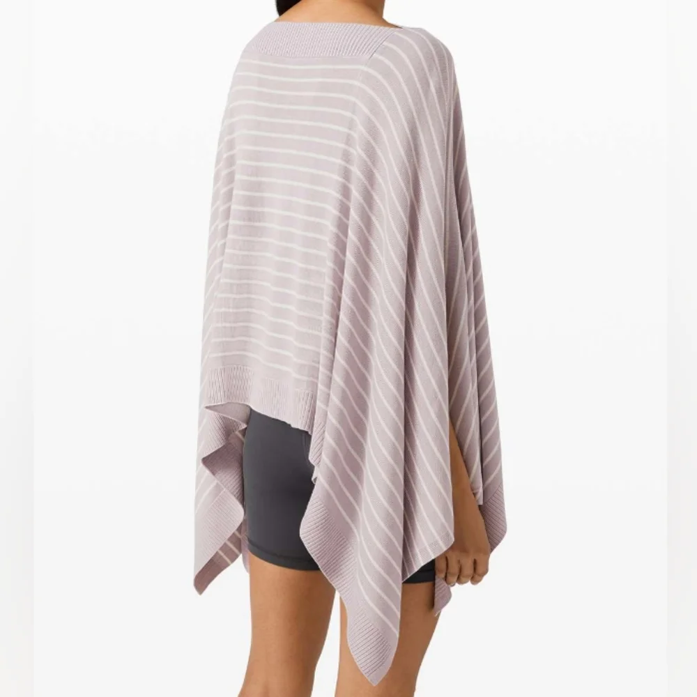 Lululemon Lavender and White Striped Knit Poncho - Picture 2 of 10